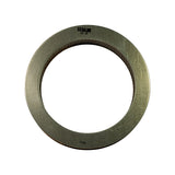 Top-down view of flat metal end cap showing 'ECHLIN AF 17' stamping clearly. Inner perforated screen and outer pleated media both visible. Minor surface dust consistent with long-term storage.
