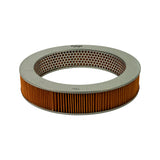 Three-quarter elevated view showing full filter depth — tall cylindrical profile with orange pleated media wrapping the circumference. Flat metal end cap on top with 'ECHLIN AF 17' stamp. Inner screen visible through top opening.