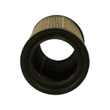 Top-down view into open end of filter showing inner mesh screen and pleated paper media. Text on inner end cap reads WIX 42370.