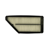 Side profile of filter element showing depth of pleats and rubber sealing gasket running around the perimeter.