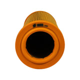 Open end cap close-up, stamped WIX WA6601 with batch code 1907022, inner mesh support cage visible through the central opening