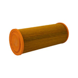 Side angle view showing the closed end and full length of the pleated paper element