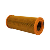 Side angle view from the open end showing pleat density and overall cylindrical profile