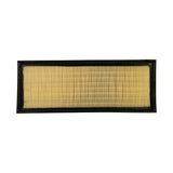 Top-down view of the filter showing the full length of pleated paper media inside the continuous rubber sealing frame