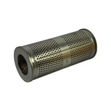 Three-quarter angle from the reverse side, showing the opposite open end and the full perforated shell