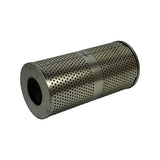 Three-quarter angled view from the opposite side, showing the second end cap and the perforated body from the alternate angle