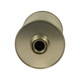 Top-down end view of the opposite end, showing the open centre tube with perforated inner core visible inside.