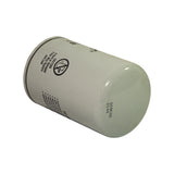 Three-quarter view of canister laid on its side, showing the dome end, the caution warning panel on the side, and the batch code '268E2B 2144' near the dome edge.