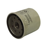 Angled base view showing black gasket seated in groove, threaded mounting hole, surrounding inlet ports, and country-of-origin printing along upper side.