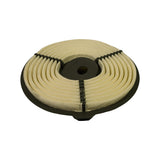 Opposite three-quarter angle showing element thickness, pleated media depth, and the black plastic supporting cross-ribs over the media
