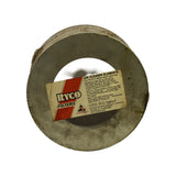 End-on view through the open inner core showing the metal end-cap ring around the central bore; full Ryco Air Cleaner Elements information label visible with G.U.D. (N.Z.) Limited Avondale Auckland address and phone/fax numbers, plus 'Buy NZ Made' triangle logo