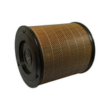 Angled side view showing the closed-bottom end with three locating lugs and the long pleated cylindrical body extending back to the open sealing collar