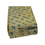 Sealed Full-brand cardboard box top, yellow with blue M-logo and Japanese filter text. Label shows AAF163, interchange A203A, OEM 17801-23030, distributed by Automotive Supplies NZ Ltd, Made in Thailand.