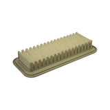 Side angle showing the underside, with pleat tips and the wide perimeter sealing flange clearly visible.
