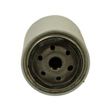 Top-end view showing the threaded centre inlet port and ring of six smaller outlet holes set in a recessed metal base plate with bonded rubber gasket.