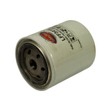 Opposite three-quarter angle showing the open base end with threaded centre, six surrounding flow holes and the bonded gasket seat; canister surface clean with minor handling marks.