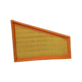 Top-down view of filter clearly showing the asymmetric trapezoidal (wedge) outline with one long edge and one tapered edge characteristic of the PSA 2.0 HDi airbox.