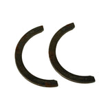 Both steel-backed half-moon washers, rear face up. Dark steel finish with surface rust patina. Part number stamping visible reading '2152+005' on lower inner edge of each washer.