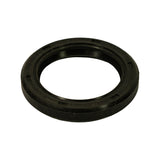 Opposite angled three-quarter view (air side up), showing the all-black rubber outer casing with moulded rectangular relief features spaced around the circumference. Inner lip and spring groove visible.