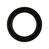 Rear face of seal on white background. Smooth rubber-covered outer case visible with subtle moulding marks around circumference. Inner sealing lip area clearly defined.