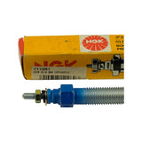 Close-up of box label: Y115R1 part number, 'GLOW PLUG NGK 12V=GPF115' text, and barcode clearly legible. NGK logo and Japanese text on box face.