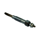 Opposite angle of glow plug, showing terminal stud end clearly. Hex boss, black phenolic insulator ring, and terminal nut visible. Sheathed element tip shows heat-treatment discolouration typical of NOS Bosch pencil-type glow plugs.