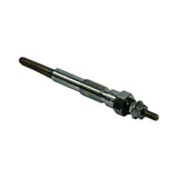 Part only, angled from terminal end: hex nut, small lock nut, and M5-style terminal stud visible; slight oxidation on hex flats. Sheath tip visible at far end.