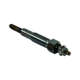 Opposite side angle of plug highlighting hex body, insulator ring, and M4 terminal stud end detail; surface condition consistent with unused NOS part