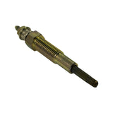 Angled view from terminal stud end, showing M4 terminal pin, rubber seal ring at base of hex, and transition shoulder between threaded body and smooth glow tube sheath.