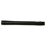 Part laid horizontally, side view. Full length profile showing straight uniform cylinder body, slotted clip tip at right end, open bore at left end. Slight surface texture variation visible on body.