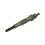 Three-quarter diagonal view of the plug, heating tip end to the left; full thread length, hex body, insulating collar, and terminal stud visible; minor surface scuffing consistent with NOS shelf storage