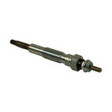 Opposite diagonal view of the plug, heating tip end to the left; reverse side of hex and thread section; BOSCH markings faintly readable on body