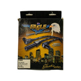 Front of retail display box — black and gold Eagle 'Eliminator Series' branding with bald eagle graphic, part number E9865 visible in bottom-left label panel, fitment text reads 'FORD WINDSOR / AROUND ROCKER COVER / 90 STD DIST, 180 S/PLUG / 289–302W / YEAR VARIOUS', two hang-tab slots at top, box shows light shelf wear and minor creasing at corners