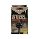 Front of Champion Steel Ignition Leads retail box showing brand logo, product name, FML spiral wire inductive core diagram, and yellow application label reading 'CH4685S / Nissan / Largo CA18 / 1.8ltr'. Small handwritten stock label visible on right edge — not a part number.