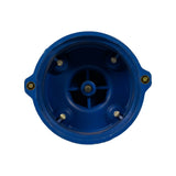 Interior cavity view showing four brass rotor contact points at cardinal positions, central rotor pin contact, and moulded number '2' faintly visible on inner wall.