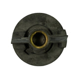 Top-down view of the rotor showing the circular base disc, central brass hub bore, and the full electrode arm extending to the disc edge. A date stamp inside the brass bore reads 'MAR 17' — consistent with a March 1988 manufacture date. No other markings visible from this angle.
