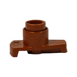 Top-down view of rotor button showing carbon/metal contact tip and moulded plastic rotor arm body