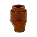 Underside or profile view of rotor button showing locating lug and spring contact detail