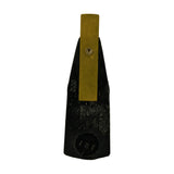 End-on view of brass blade and contact face; brass blade held by single rivet; moulded marking '030' on arm body; circular moulded badge with '121' on base underside.