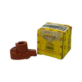 Part and original box side by side; rotor button shown in three-quarter view alongside aged yellow packaging confirming GB855 designation and Robert Bosch (Australia) Pty Ltd branding.