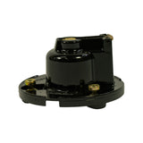 Three-quarter front-left view; circular base plate fully visible with all three brass hex-socket mounting bolts, locating tab at base, partial text 'BOSCH' readable on underside edge.