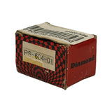 Side and end of the same box showing the 'Diamond' brand wordmark in black on the red panel and the 'PS-604-01' part number sticker