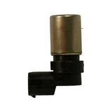 Profile shot showing the sensor's L-shape — cylindrical pickup standing vertical, connector exiting horizontally below