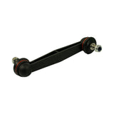 Three-quarter view of opposite face of the link, showing second ball joint end and nyloc nut; part appears uninstalled and unused.