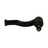 Reverse-face lateral view of arm showing gentle S-curve profile; small cast marking visible mid-arm (appears to read 'RH' or similar). Stud end shows castellated nut without cotter pin fitted.