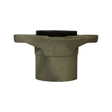 Side profile showing flange and the deep cylindrical skirt that locates over the shock body