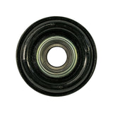 Flat top-down view of the front face of the bearing; smooth convex rubber outer ring surrounds the inner ball bearing race, no markings visible on this face.