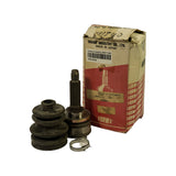 Part displayed alongside the opened URW box. Box top reads 'URAWA INDUSTRY CO., LTD. / MADE IN JAPAN'. Printed barcode label reads 'Urawa Industry MS71340'. Kit shows CV joint body with splined stub shaft and rubber boot alongside retaining clip.