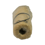 Bottom-end view of bagged element showing open hollow centre bore of the filter sock, with large rubber O-ring resting around the body.