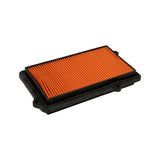 3/4 angle showing opposite end from photo 4. Orange pleats, black rubber frame, four corner lugs. No visible brand markings on the part itself.